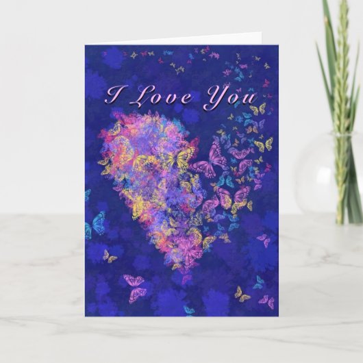 Ik hou van je Kaart Butterfly Heart Love (Voorkant)