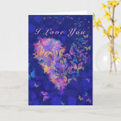 Ik hou van je Kaart Butterfly Heart Love (Gele Bloem)