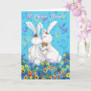 Ik hou van je Kaart Couple Romantic Bunny Love