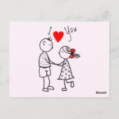 Ik hou van je Kaart liefde paar - aangepaste tekst (Achterkant)