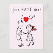 Ik hou van je Kaart liefde paar - aangepaste tekst (Voorkant)