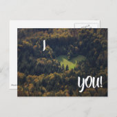 Ik hou van je kaart met hartvorm in een bos (Voorkant / Achterkant)