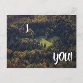 Ik hou van je kaart met hartvorm in een bos (Voorkant)