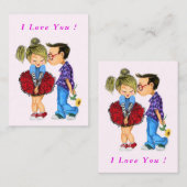 Ik hou van je Kaart met romantisch paar - Liefde Notitiekaartje (Voorkant / Achterkant)