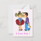Ik hou van je Kaart met romantisch paar - Liefde Notitiekaartje (Achterkant)