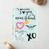 Ik hou van je kaart notitiekaartje (Voorkant / Achterkant in situ)