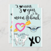 Ik hou van je kaart notitiekaartje (Voorkant / Achterkant)