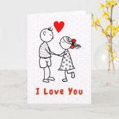 Ik hou van je Kaart Romantic Couple - Jouw tekst N (Gele Bloem)