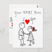 Ik hou van je Kaart romantisch paar - aangepaste t (Voorkant / Achterkant)