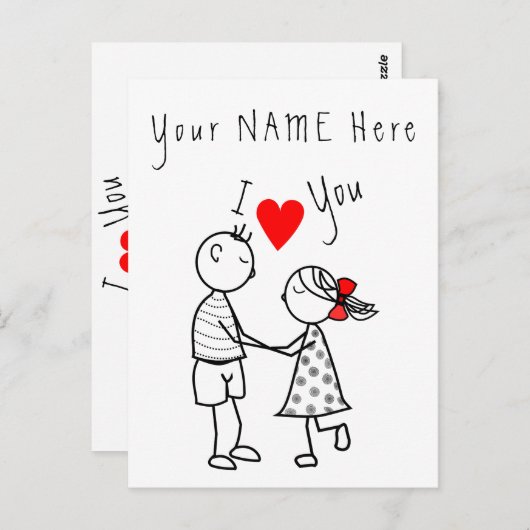 Ik hou van je Kaart romantisch paar - aangepaste t (Voorkant / Achterkant)