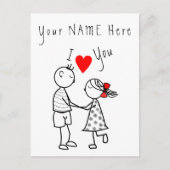 Ik hou van je Kaart romantisch paar - aangepaste t (Voorkant)