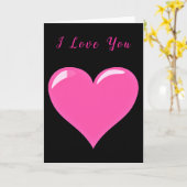 Ik hou van je Kaart roze hart - liefde - Jouw teks (Gele Bloem)