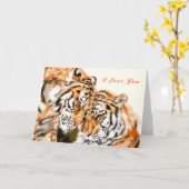 Ik hou van je Kaart Tigers Couple - Hug (Gele Bloem)