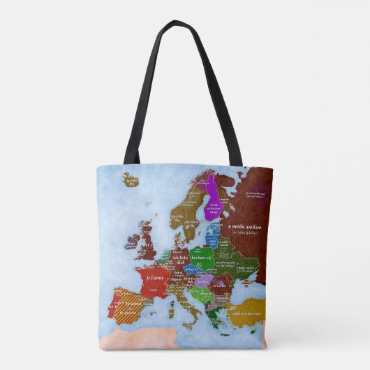 Ik hou van je kaarttas tote bag (Achterkant)