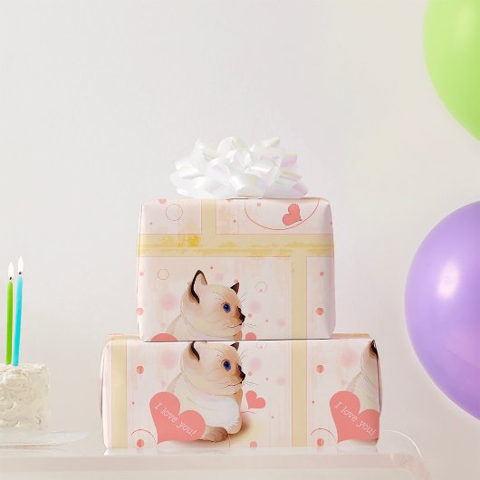 Ik hou van je kat cadeaupapier