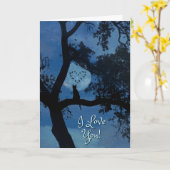 Ik hou van je kat en maan kaart (Gele Bloem)