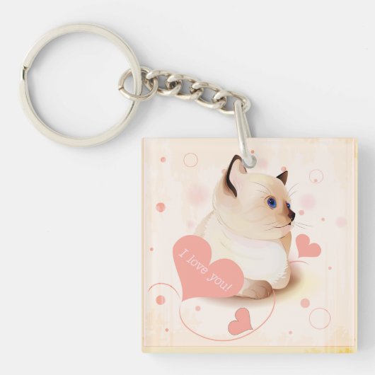 Ik hou van je kat sleutelhanger (Voorkant)