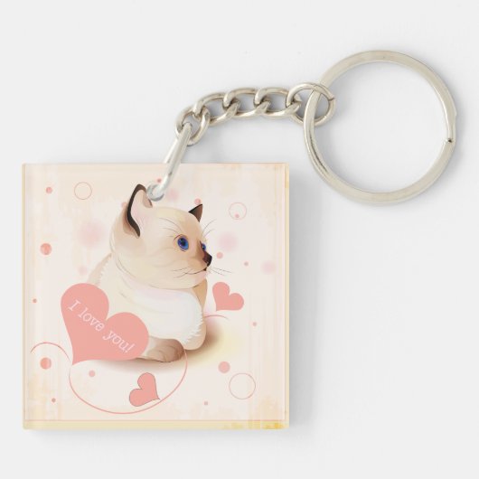 Ik hou van je kat sleutelhanger (Achterkant)