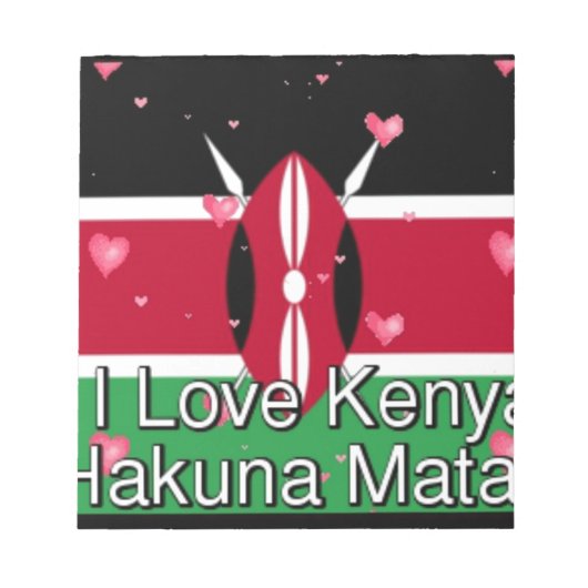 Ik hou van je! Kenya Hakuna Matata Notitieblok (Voorkant)