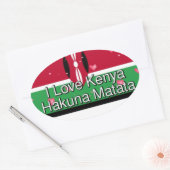 Ik hou van je! Kenya Hakuna Matata Ovale Sticker (Envelop)