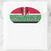 Ik hou van je! Kenya Hakuna Matata Ovale Sticker (Tas)