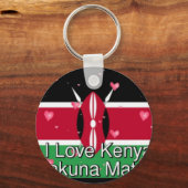 Ik hou van je! Kenya Hakuna Matata Sleutelhanger (Voorkant)
