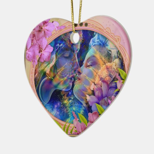 Ik hou van je keramisch ornament (Links)