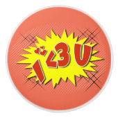 Ik hou van je keramische knop (Voorkant)