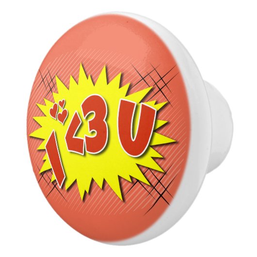 Ik hou van je keramische knop (Rechts)