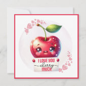 Ik hou van je kersen veel aangepaste Valentijnsdag Feestdagenkaart (Voorkant)