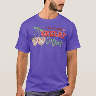 Ik hou van je kersen veel grappige retro disco bal t-shirt