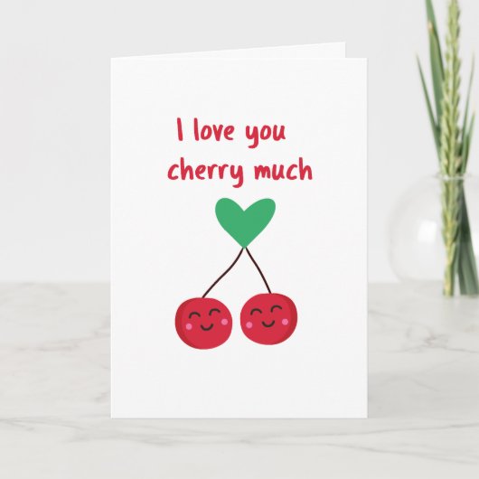 Ik hou van je kersen veel grappige Valentijnsdag Kaart (Voorkant)