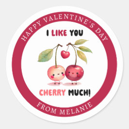 Ik hou van je kersen veel klaslokaal foto Valentij Ronde Sticker