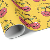 Ik hou van je kersen veel Schattige plezier Cadeaupapier (Rol Hoek)