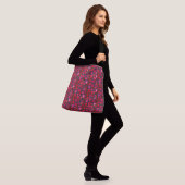 Ik hou van je, kerst hartpatroon canvas tas (Op model)