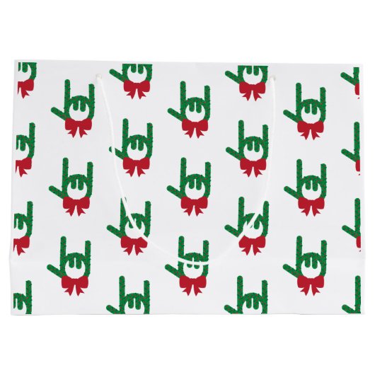 Ik hou van je kerstkrans geschenkzak groot cadeauzakje (Achterkant)