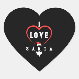 Ik hou van je Kerstman Kerstmis Hart Sticker