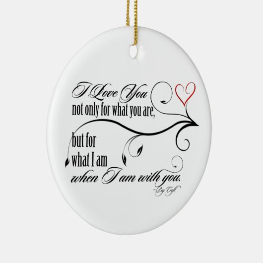 Ik hou van je kerstversiering keramisch ornament (Rechts)