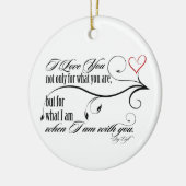 Ik hou van je kerstversiering keramisch ornament (Links)