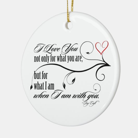 Ik hou van je kerstversiering keramisch ornament (Links)