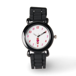 Ik hou van je Kinder zilveren glitterriem Horloge