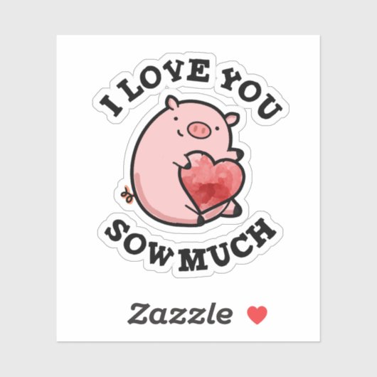 Ik hou van je kleine grappige varken sticker (Vel)