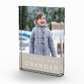 Ik hou van je kleinkind, opa Modern Taupe Beige Fotoblokken (Rechts)