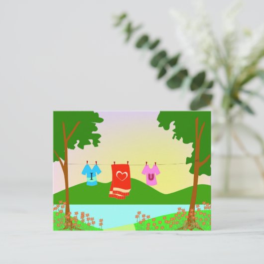 Ik hou van je kleren in een kleren. briefkaart (Staand voorkant)