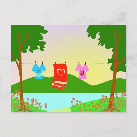 Ik hou van je kleren in een kleren. briefkaart (Voorkant)