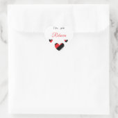 Ik hou van je kleurrijke harten wit hart sticker (Tas)
