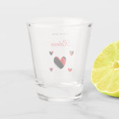 Ik hou van je kleurrijke harten wit shot glas (Achterkant)