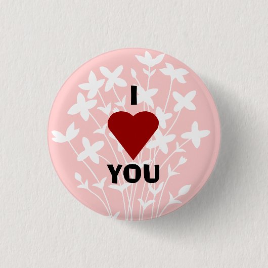 Ik hou van je knop. ronde button 3,2 cm (Voorkant)
