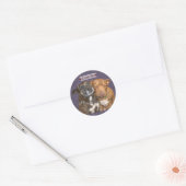 Ik hou van je knuffelende staffys ronde sticker (Envelop)