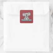 Ik hou van je Koala beer woordspeling Vierkante Sticker (Tas)